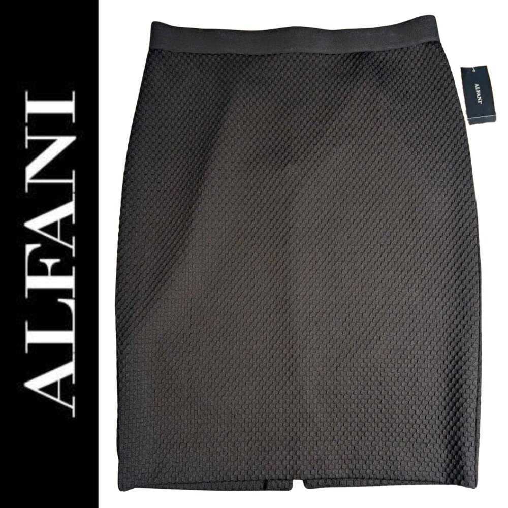 Alfani Women's Black Gingham A-Line Black Skirt – Style 73300 – Size Small